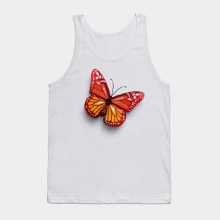 Digital Colourful Red Butterfly Tank Top